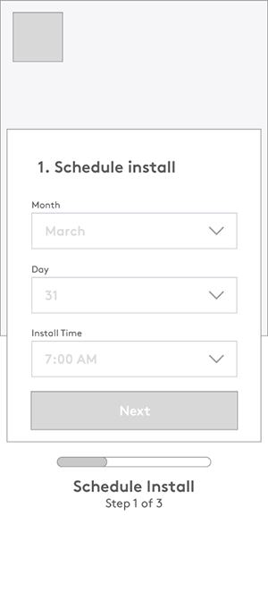 Screenshot of wireframe for user flow