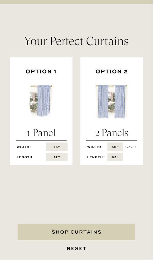 Screen showing results for the calculations entered by the customer